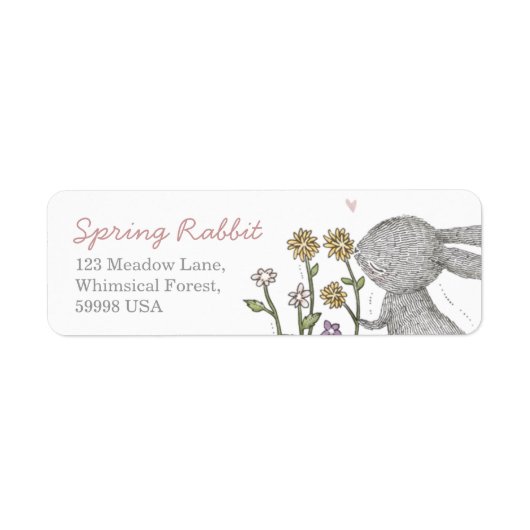 Spring Rabbit Retour Adres Label (Voorkant)