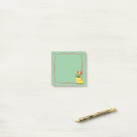 Spring Rain Boot, Tulip, Butterfly Post-it Notes (Op bureau)