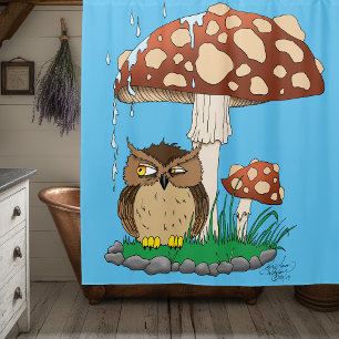 Spring Rain Douche Uil Paddestoel Douchegordijn