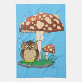 Spring Rain Douche Uil Paddestoel Theedoek (Verticaal)