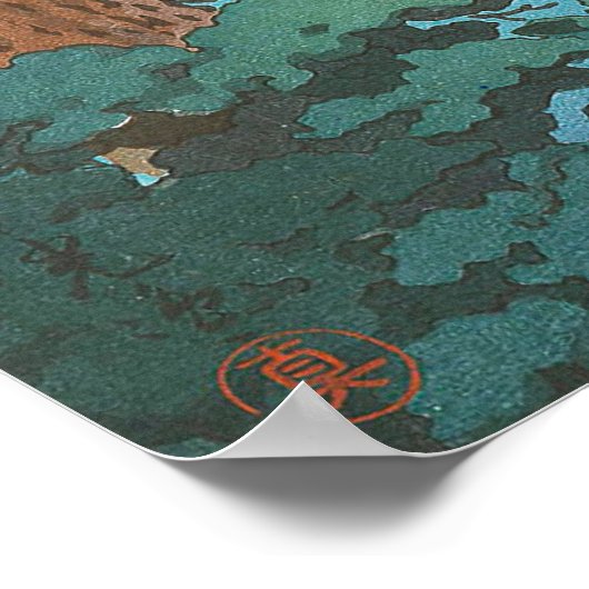 Spring Rain, Matsushima Japanse waterschapkunst Poster (Hoek)