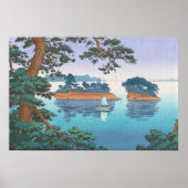 Spring Rain, Matsushima Japanse waterschapkunst Poster (Voorkant)