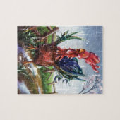 Spring Rain Rooster Illustration Jigsaw Puzzle Legpuzzel (Horizontaal)