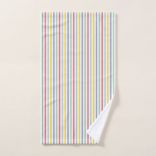 Spring Rainbow Striped Bath Towel Set Bad Handdoek (Handdoek)
