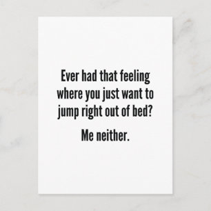 Spring recht uit bed briefkaart