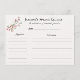 Spring Recipe Card – Watercolor Blossoms Aankondiging
