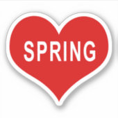 SPRING Red Love Heart Vinyl Sticker (Voorkant)