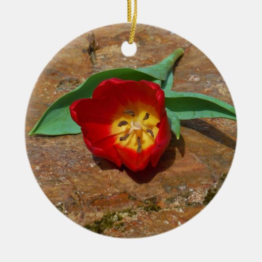 Spring Red Tulip Keramisch Ornament (Voorkant)
