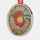 Spring Red Tulip Metalen Ornament (Links)