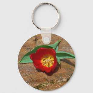 Spring Red Tulip Sleutelhanger