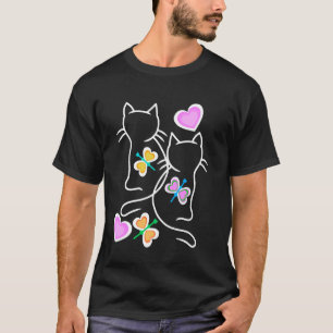 Spring Retro Cats 80s 90s Kittens Vlinders Chil T-shirt