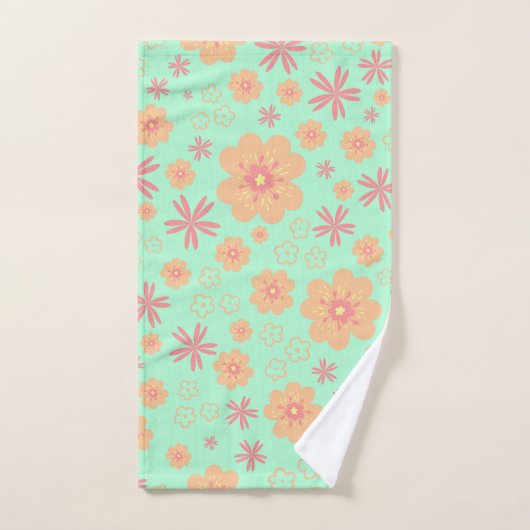 Spring Retro Flowers Pattern Bath Towel Set Bad Handdoek (Handdoek)
