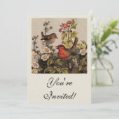 Spring Robin Birds Red Birding Kaart (Staand voorkant)