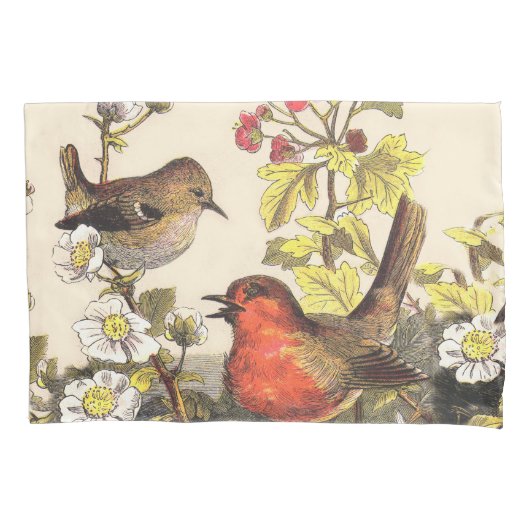 Spring Robin Birds Red Birding Kussensloop (Voorkant)