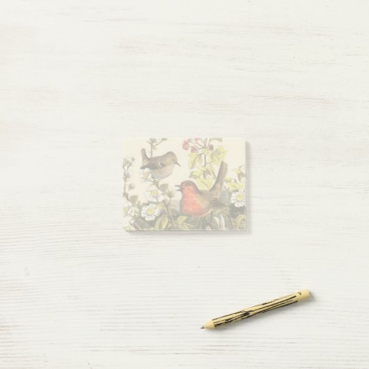 Spring Robin Birds Red Birding Post-it® Notes (Op bureau)