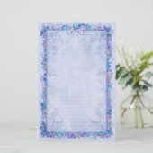 Spring Romance - Blauw Briefpapier (Staand voorkant)