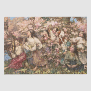 Spring Roundelay (door Edward Atkinson Hornel) Tissuepapier