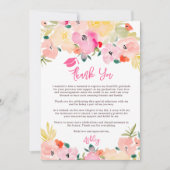 Spring roze boho chique tuin bloemig afstuderen bedankkaart (Voorkant)