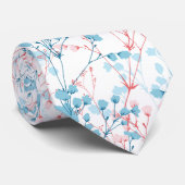 Spring roze en Blue Floral Plant Pattern Stropdas (Opgerold)