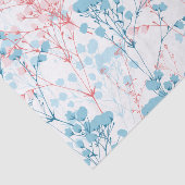 Spring roze en Blue Floral Plant Pattern Tissuepapier (Detail)