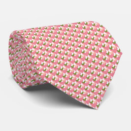 Spring Roze en Groene Tribal Zigzag Patroon Stropdas