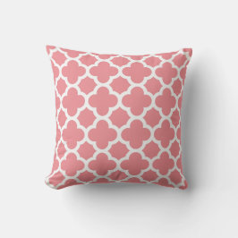 Spring Roze en White Quatrefoil Kussen
