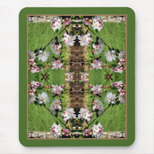 Spring roze en witte bloesems Abstract Muismat (Voorkant)