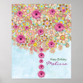 Spring roze Flowers Tree - jarig poster (Voorkant)