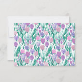 Spring roze Paarse Tulip Floral Waterverf Save The Date (Achterkant)