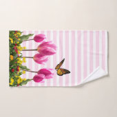 Spring roze Tulip Flowers Handdoek (Handdoek)