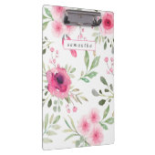 Spring roze Waterverf Floral op maat Klembord (Rechts)