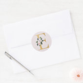 Spring rozen gouden initialen sticker letter E (Envelop)