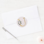Spring rozen gouden initialen sticker letter U (Envelop)