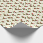 Spring Rozen op Yellow Stripes Wrapping Paper Cadeaupapier (Hoek)