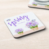  Spring Rustic Floral met Vlinders Onderzetter (Linkerzijde)