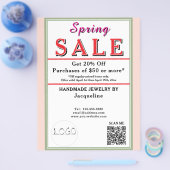 Spring Sale Blush Pink Sage Green BACKSIDE Heart Flyer (Enkel)