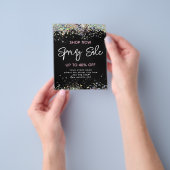 Spring Sale Holographic Glitter Modern Black Flyer (Hand)