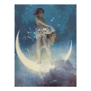 Spring Scattering Stars vintage illustration Perfect Poster