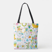 Spring seamless pattern in simple hand-drawn carto draagtas (Achterkant)