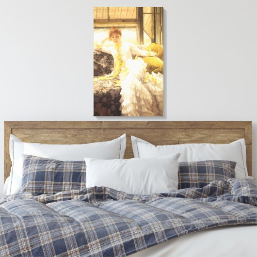 Spring (Seaside) van James Tissot,  portret Canvas Afdruk (Insitu (Slaapkamer))