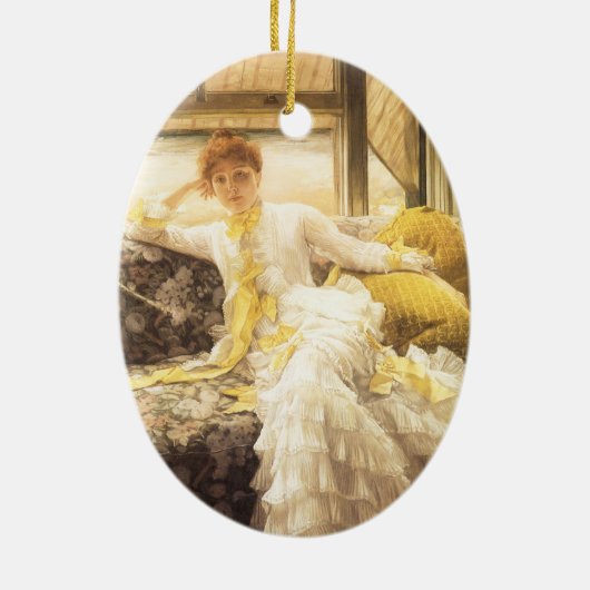 Spring (Seaside) van James Tissot, portret Keramisch Ornament (Achterkant)