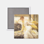 Spring (Seaside) van James Tissot,  portret Magneet (Voorkant / Achterkant)