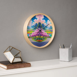 Spring Serenity – Tijdloze Bloemenpad wandklok