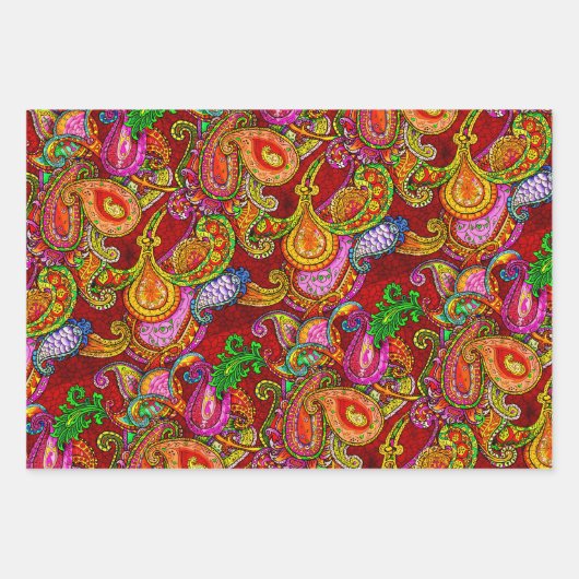 Spring Set, Melange Paisley en Fleuresse Inpakpapier Vel (Voorkant 3)