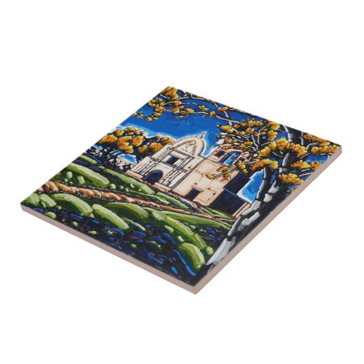 "Spring Shadows at Tumacori" art tegel Tegeltje (Zijkant)