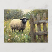 Spring Sheep Digitale olieverfschilderij Briefkaart (Voorkant)