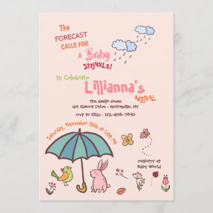 Spring Showers Baby shower Uitnodiging