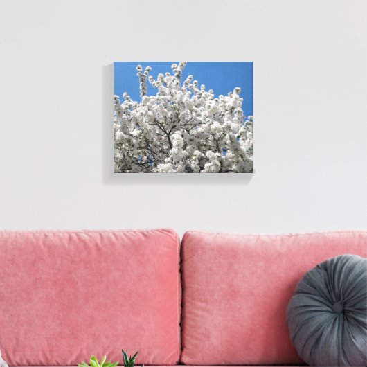 Spring Snow Crabapple Tree in Bloom Canvas Afdruk (Insitu (Woonkamer))