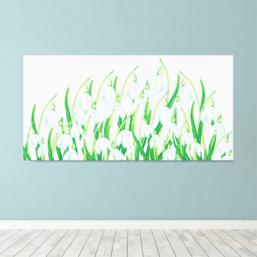 Spring Snowdrops Canvas Afdruk (Insitu (Houten vloer))