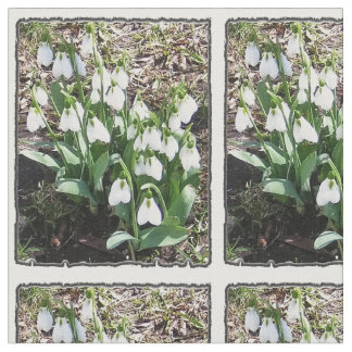 Spring Snowdrops Floral Fabric Stof